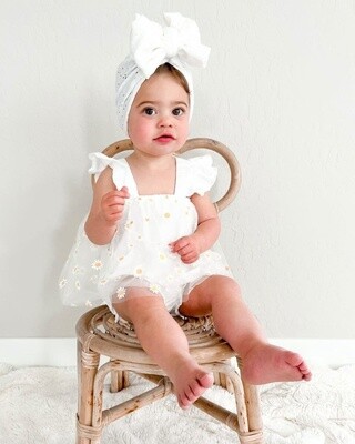 Dixie Sleeveless Mesh Romper - Pickin' Daisies