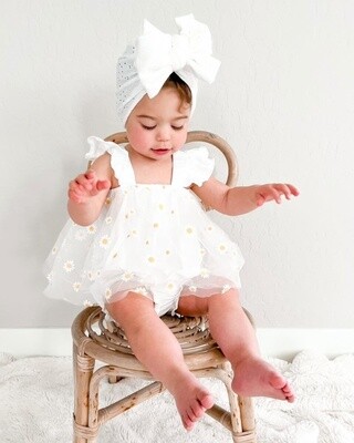 Dixie Sleeveless Mesh Romper - Pickin' Daisies