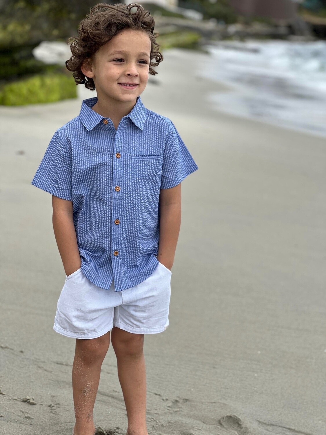 Newport Navy Seersucker Woven Shirt