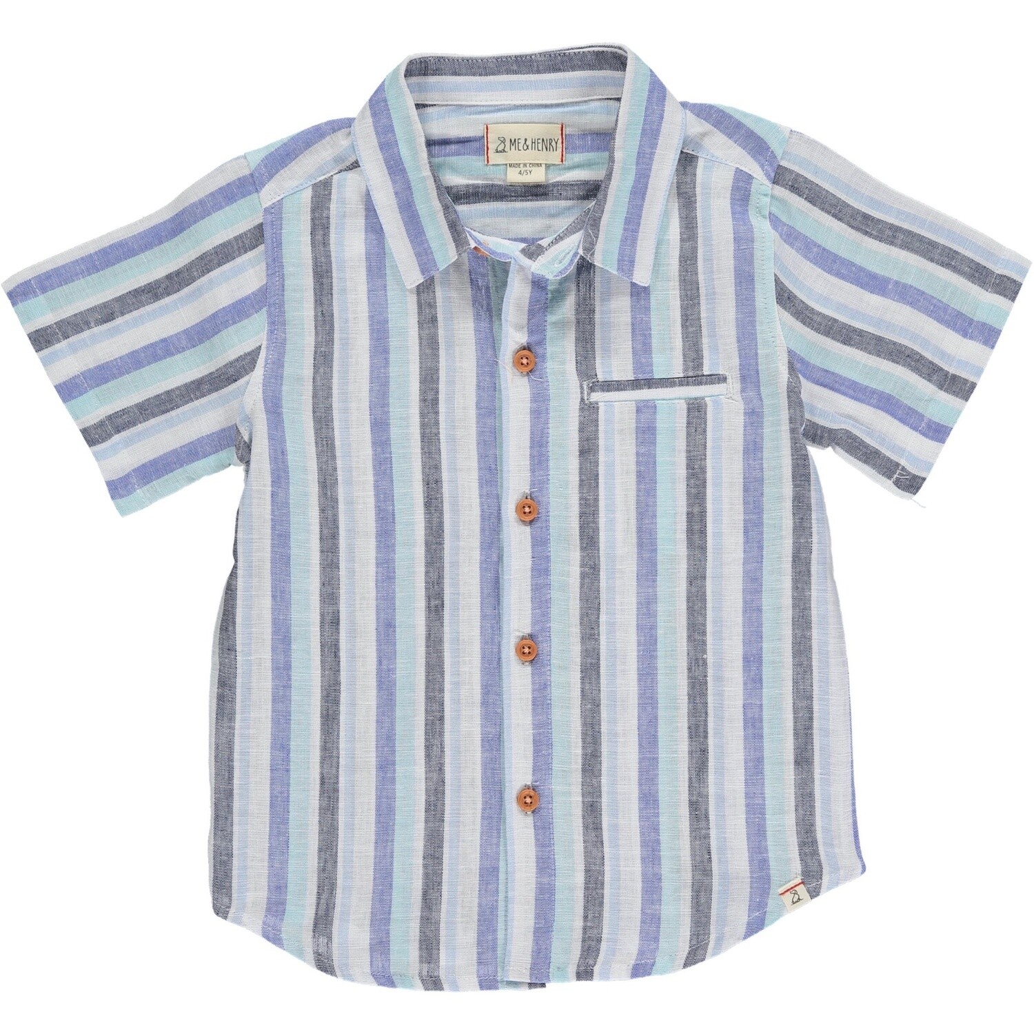 Blue Wide Stripe Woven Shirt HB1240e