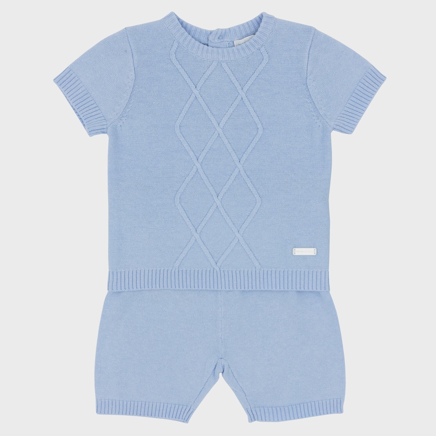 Boys Fine Knitted Cable Detail Short Set