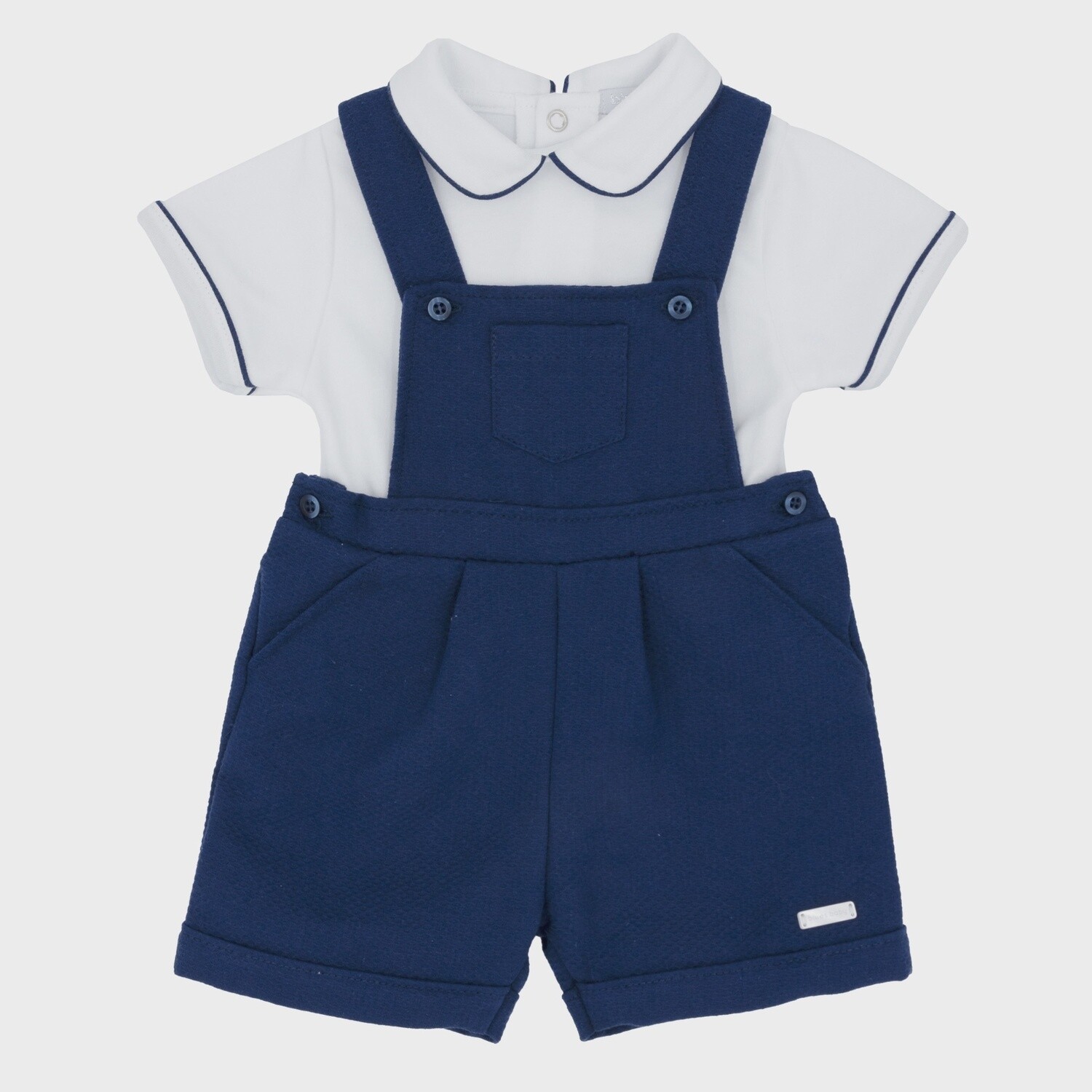 Boys Woven Pique Dungaree with Polo Shirt