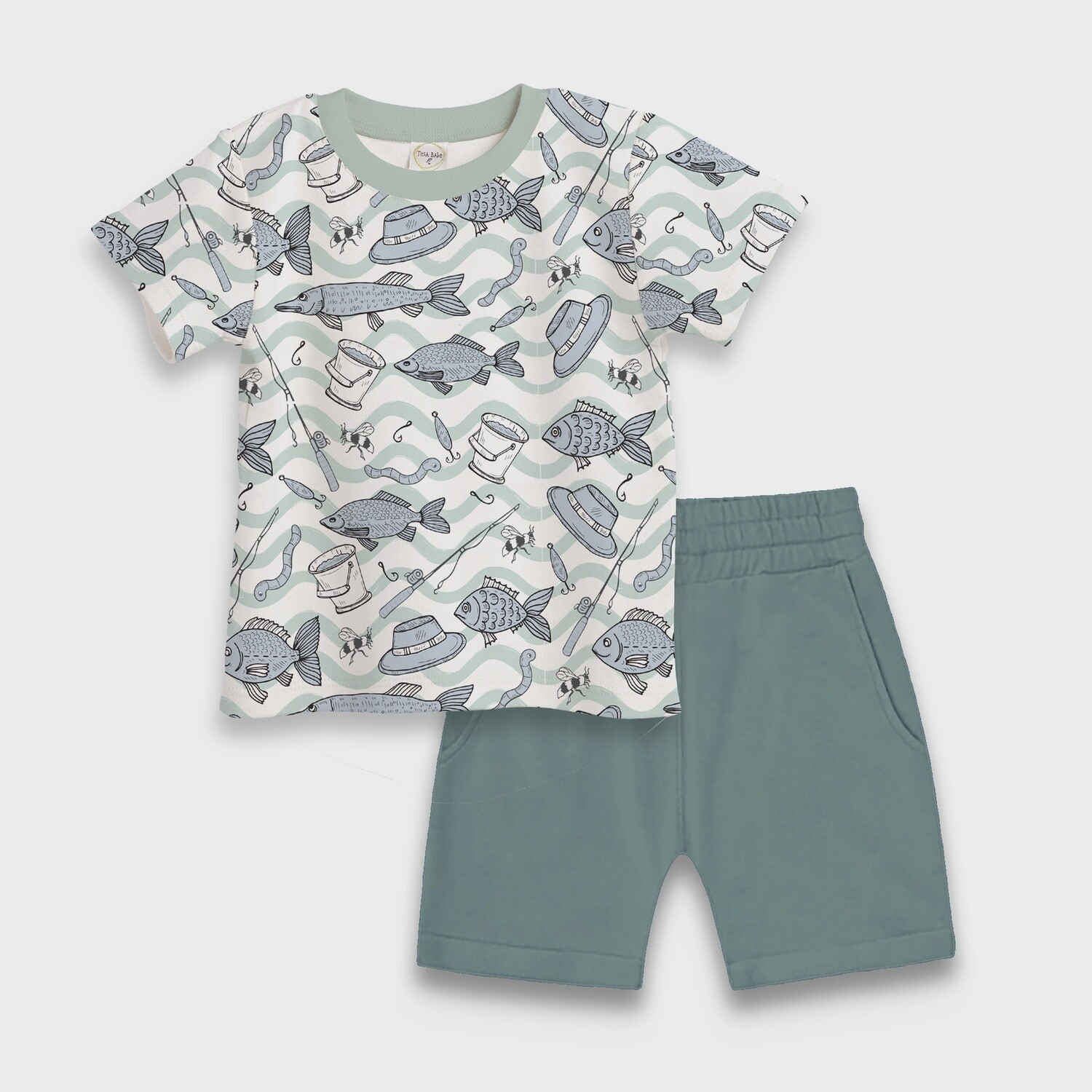 Gone Fishing Bamboo 2pc Outfit