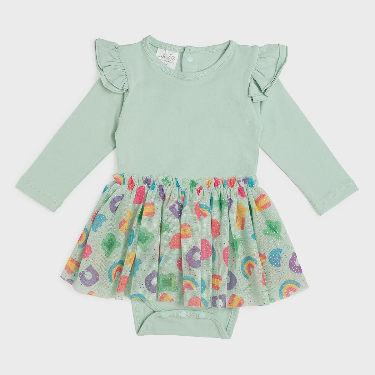 Lucky Charm St. Patrick&#39;s Day Long Sleeve Tutu Bodysuit