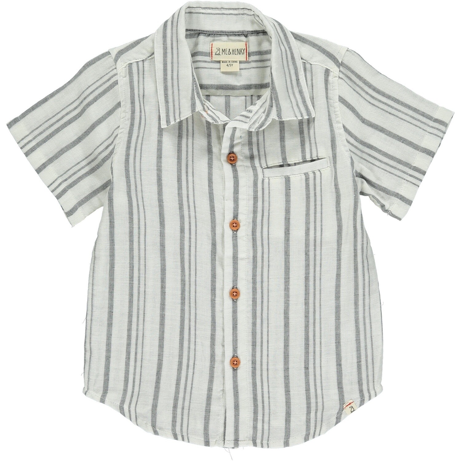 Charcoal/Cream Striped Button Down