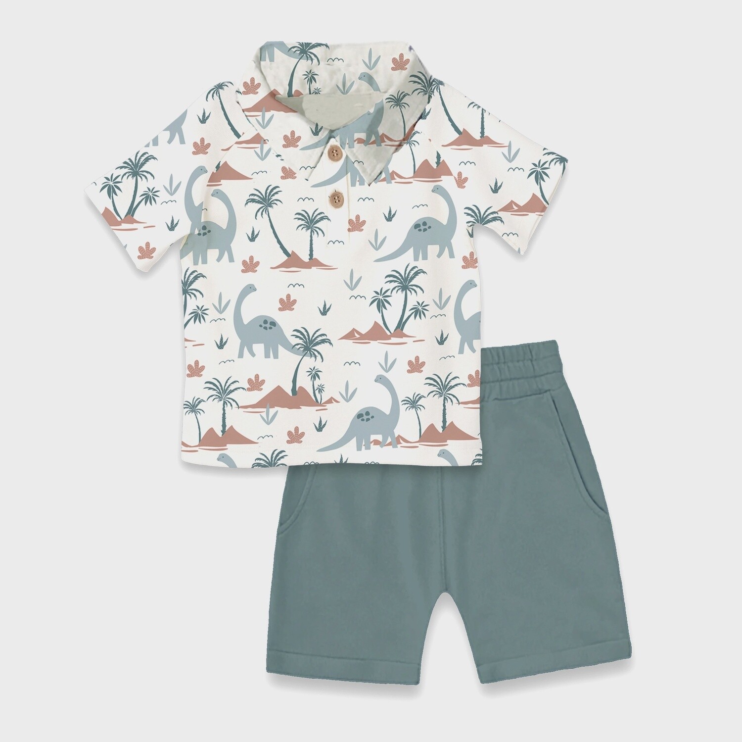 Baby Boy&#39;s Dino Isle Polo Bamboo Set