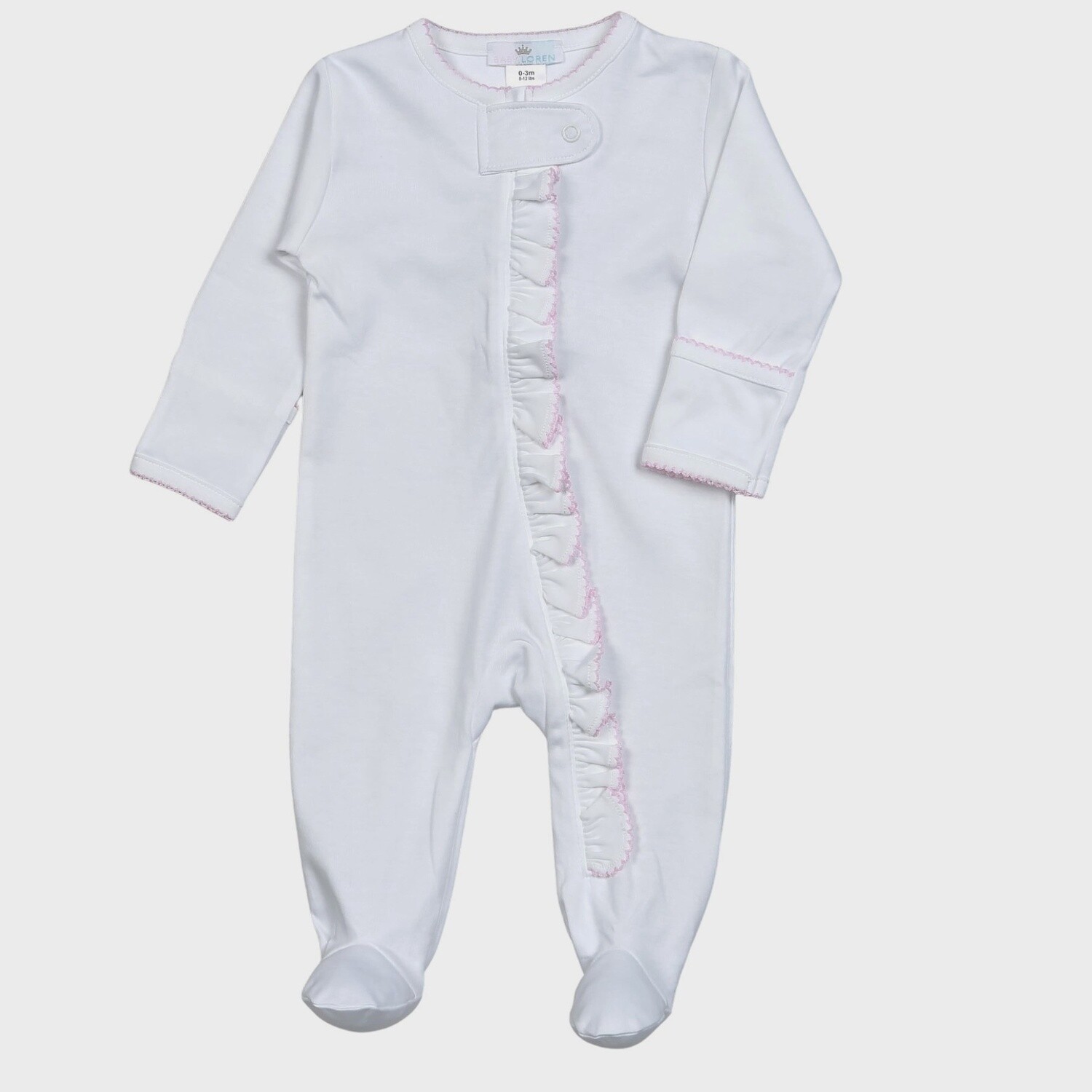 White Prima Zipper Pink Picot
