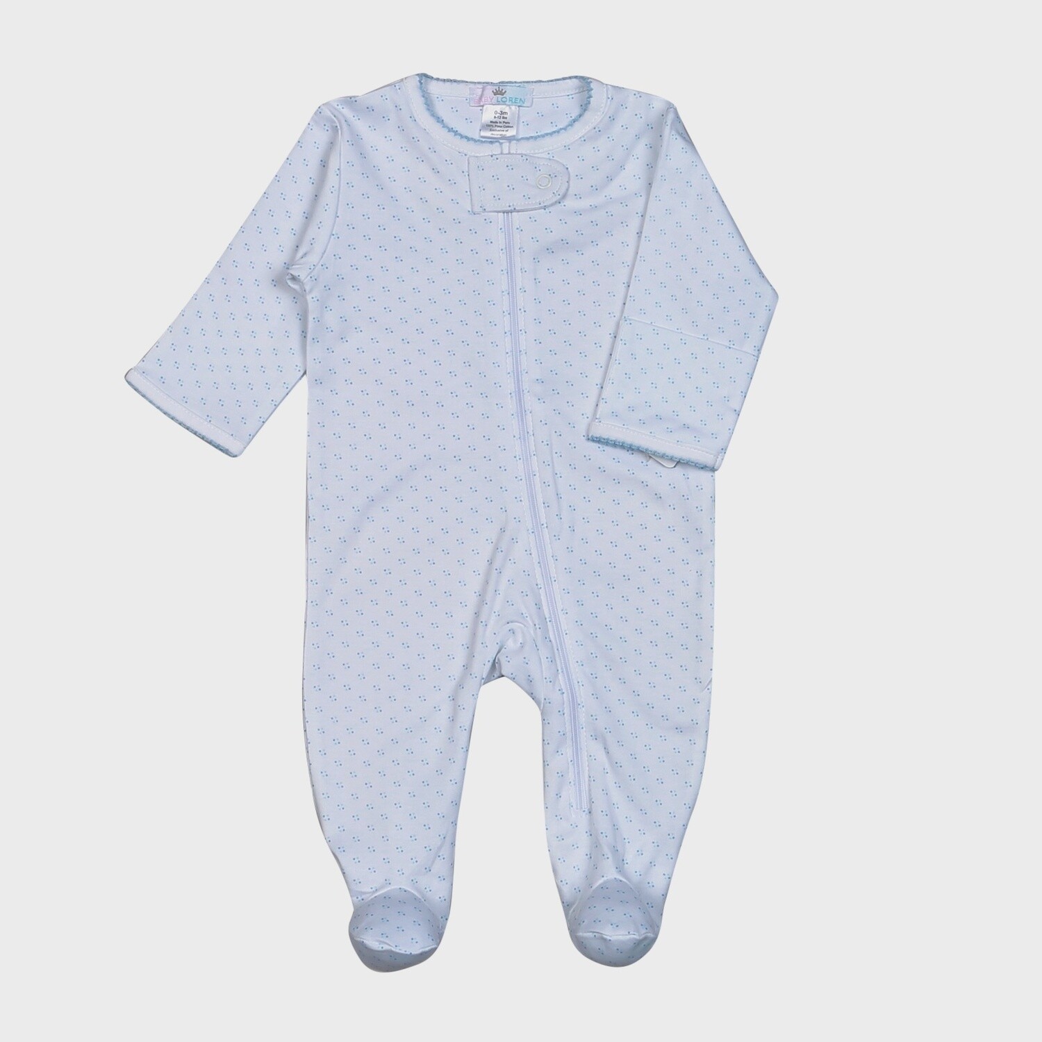 Blue Tiny Dots Pima Zipper