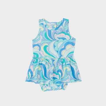 Swirls Bodysuit with Skirt and Headband