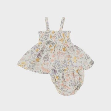 Sweet Floral Dino Smocked Top &amp; Bloomer