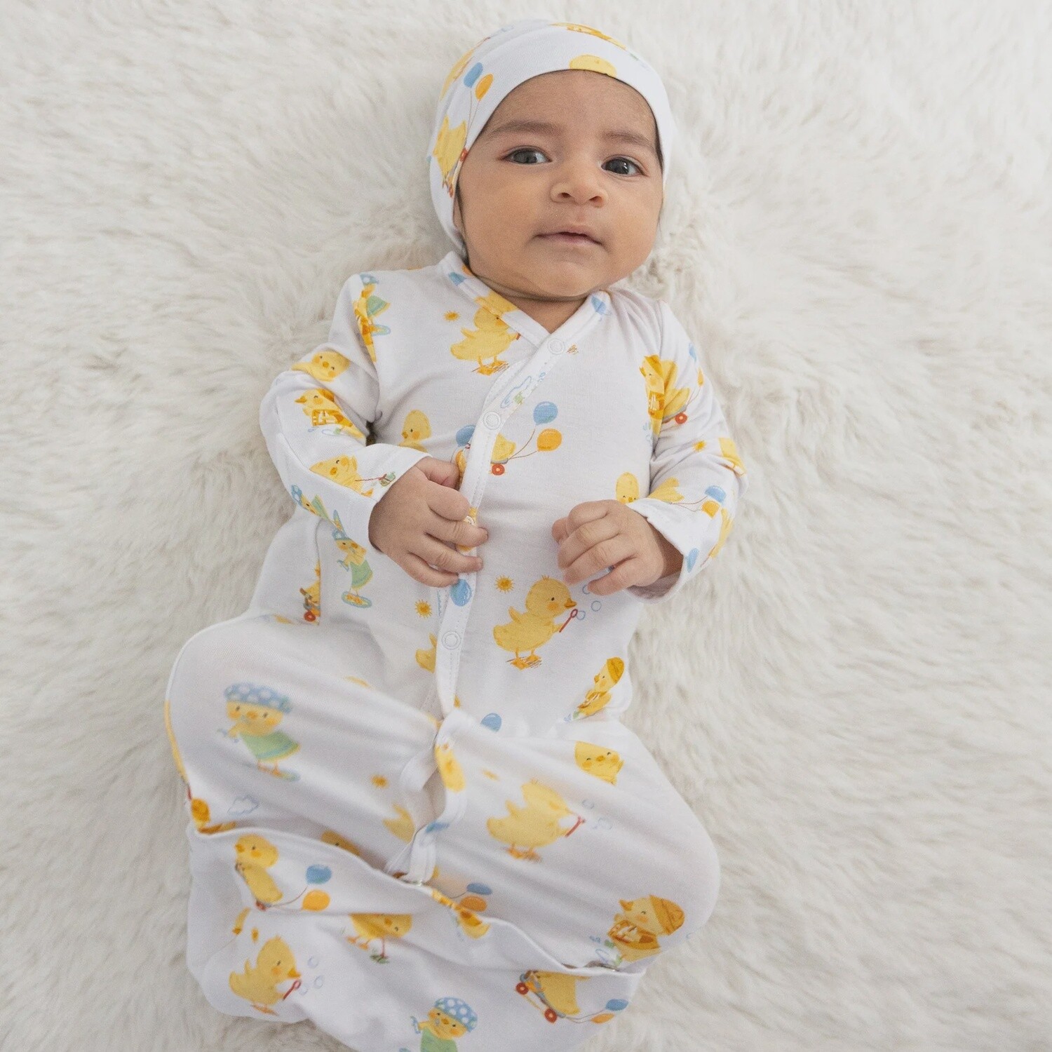 Vintage Ducklings Gown and Hat Set