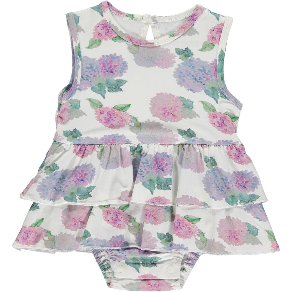 Spring Hydrangeas Ruffled Dress