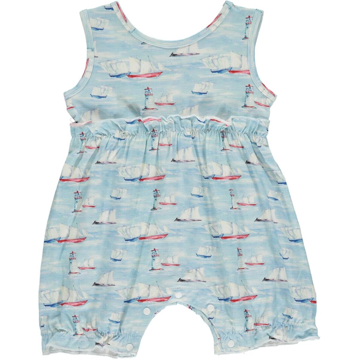Nautical Boats Ruffle romper (TB210A)