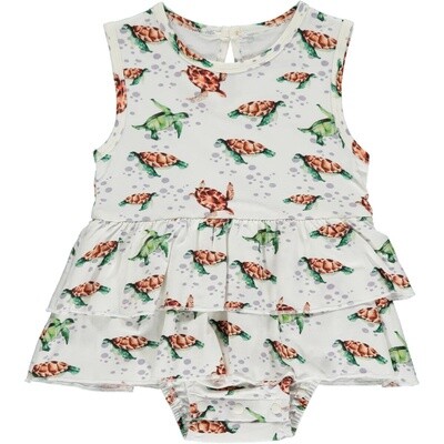 Nautical Sea Turtles Ruffled dress (TB207B)