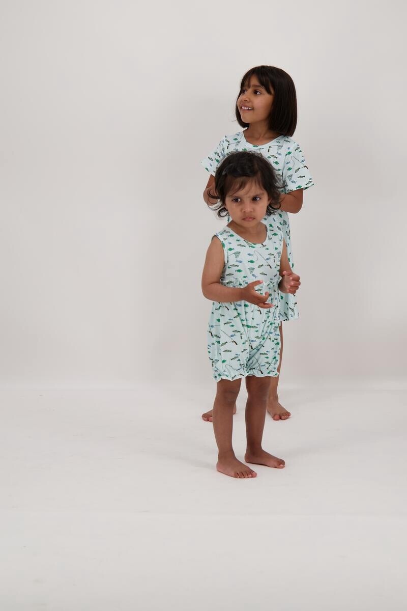 Nautical Fishing Ruffle romper (TB210C)