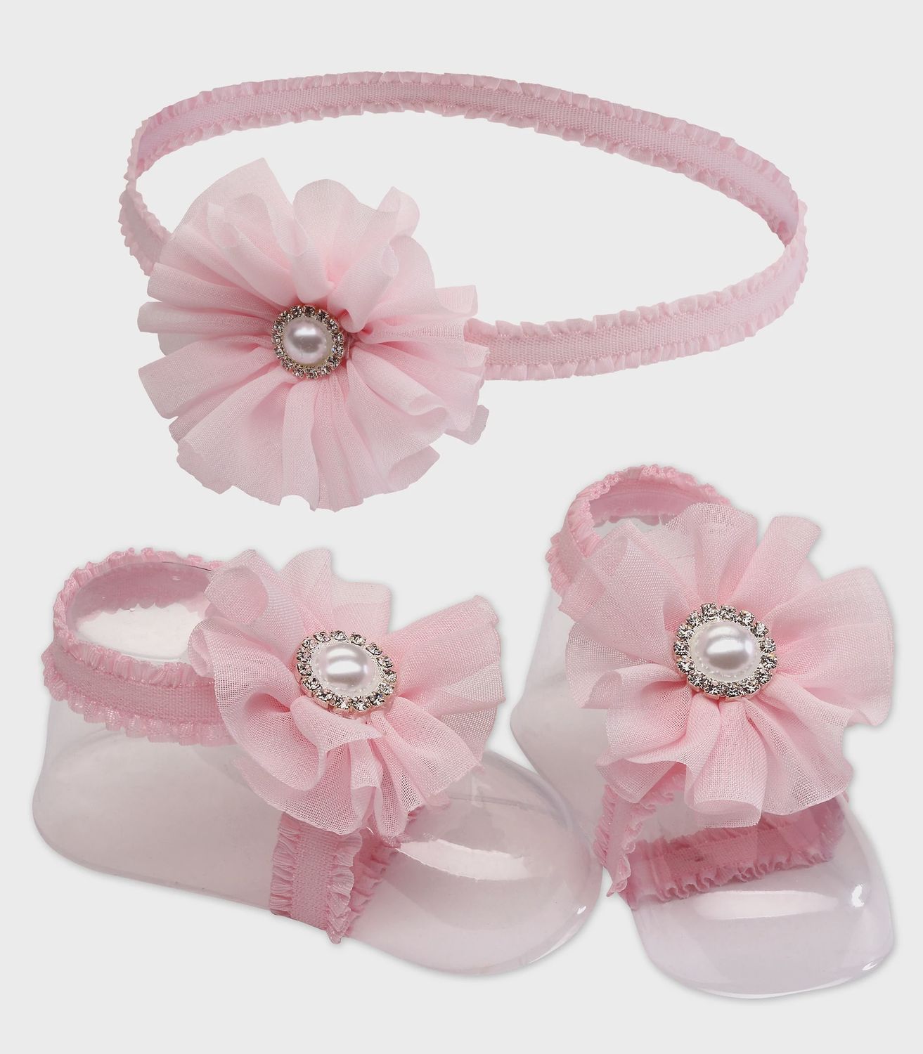 Baby Barefoot Sandal and Headband Set