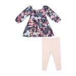 Japonisme Blossom Floral - Cap Sleeve Dress + Rib Legging