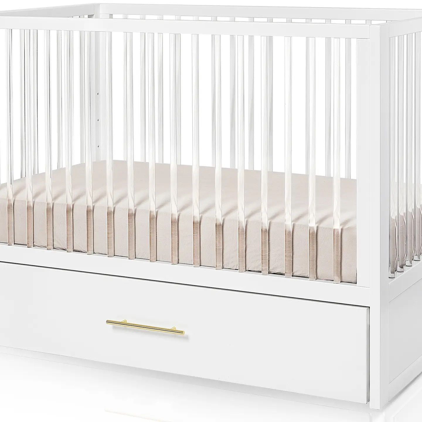 HushCrib 3-in-1 Convertible Crib with Trundle / Acrylic