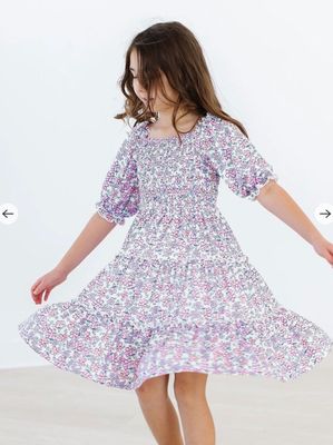 Lovely Lavender Smocked Ruffle Dress