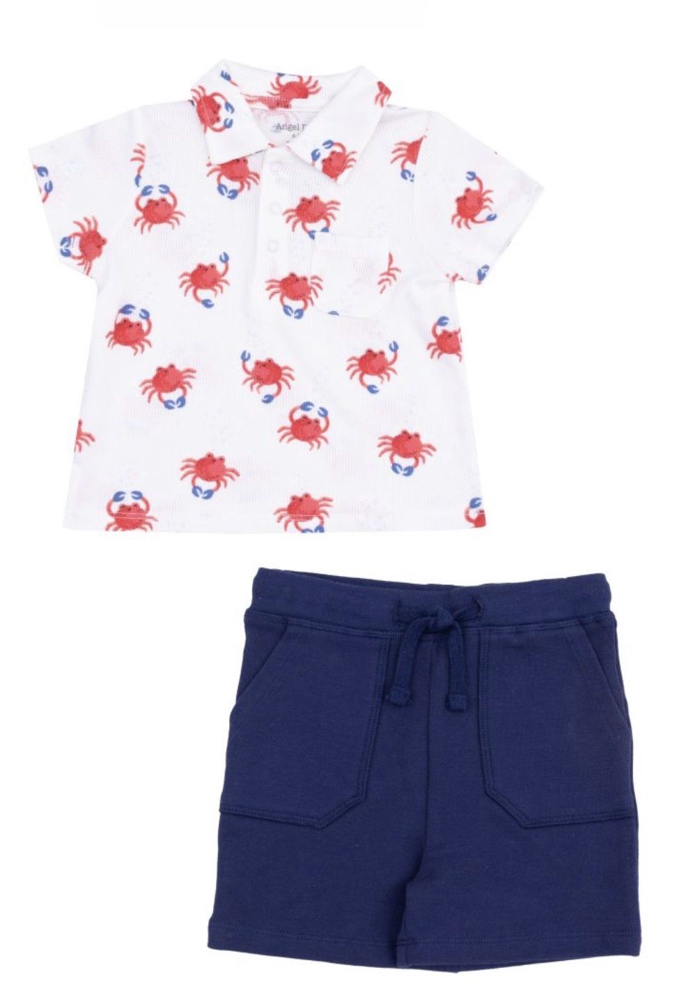 Crabby Cuties Polo Shirt and Terry Short Set