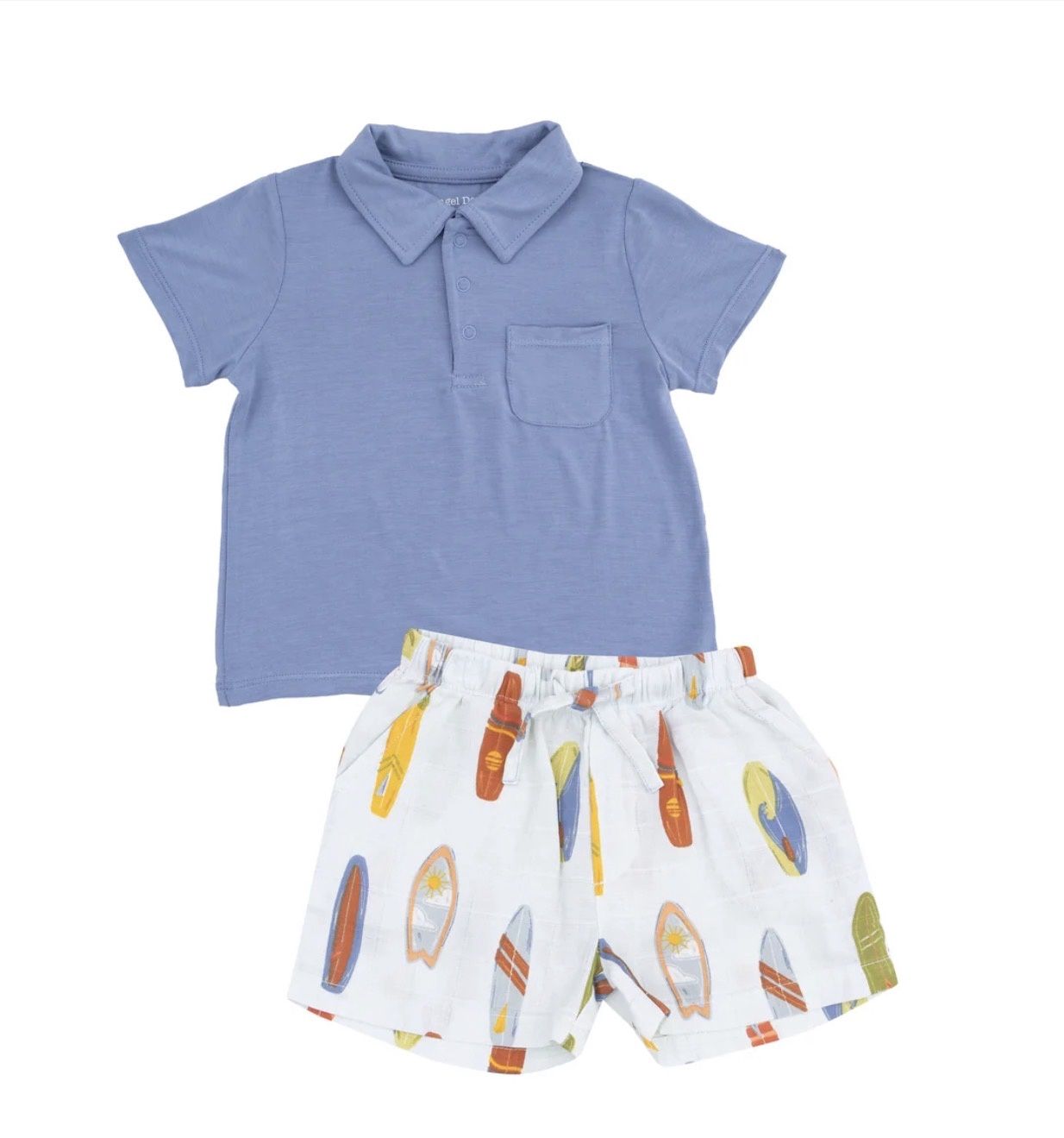 Vintage Surfboards Polo Shirt &amp; Muslin Short Set