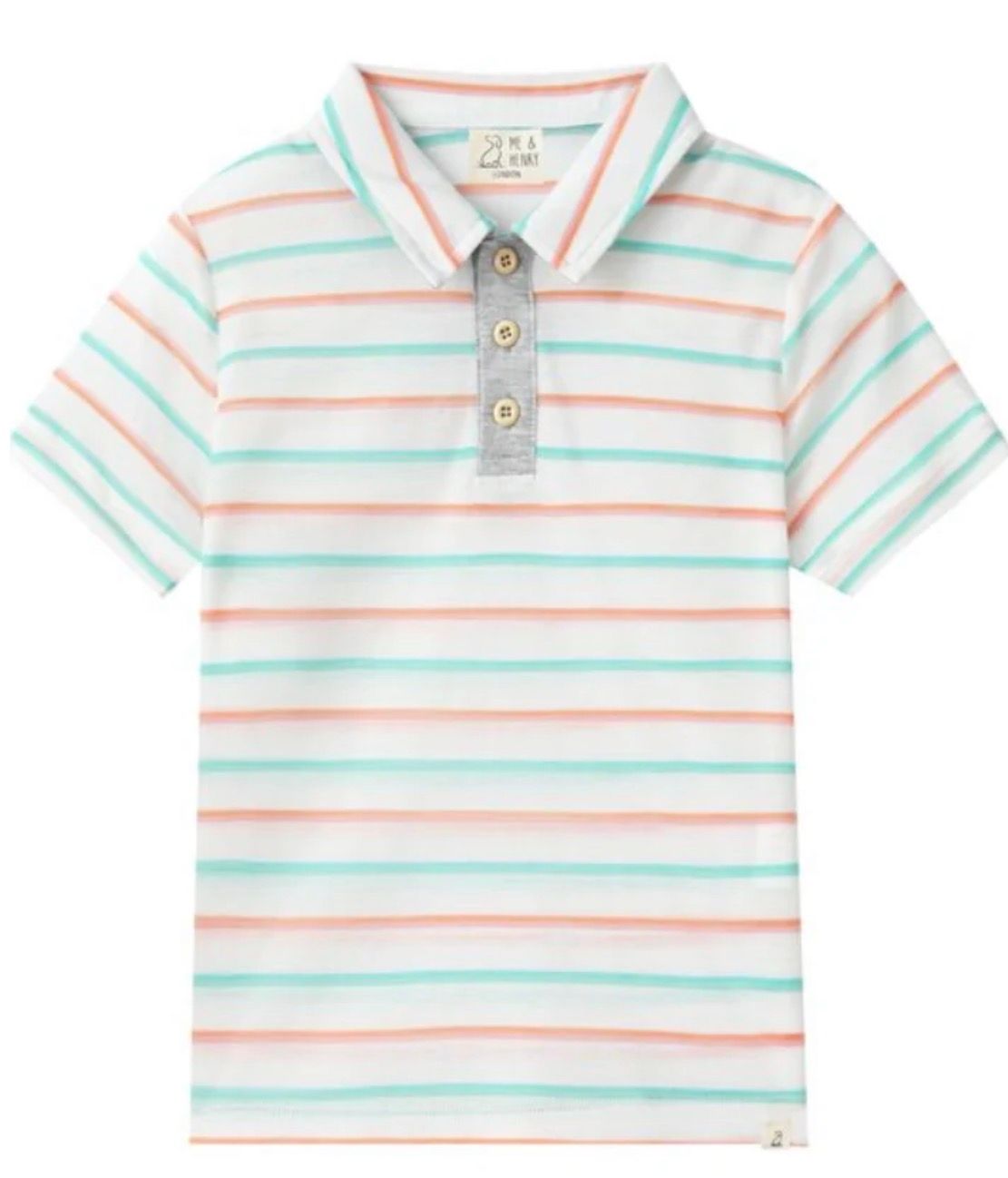 Peach/Green Stripe Polo HB1253P