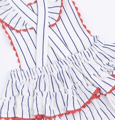 Ric Rac Stripe Ruffle Sunsuit
