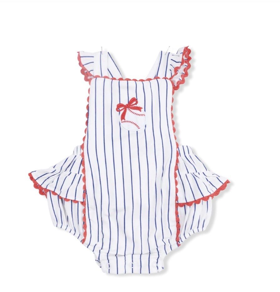 Ric Rac Stripe Ruffle Sunsuit