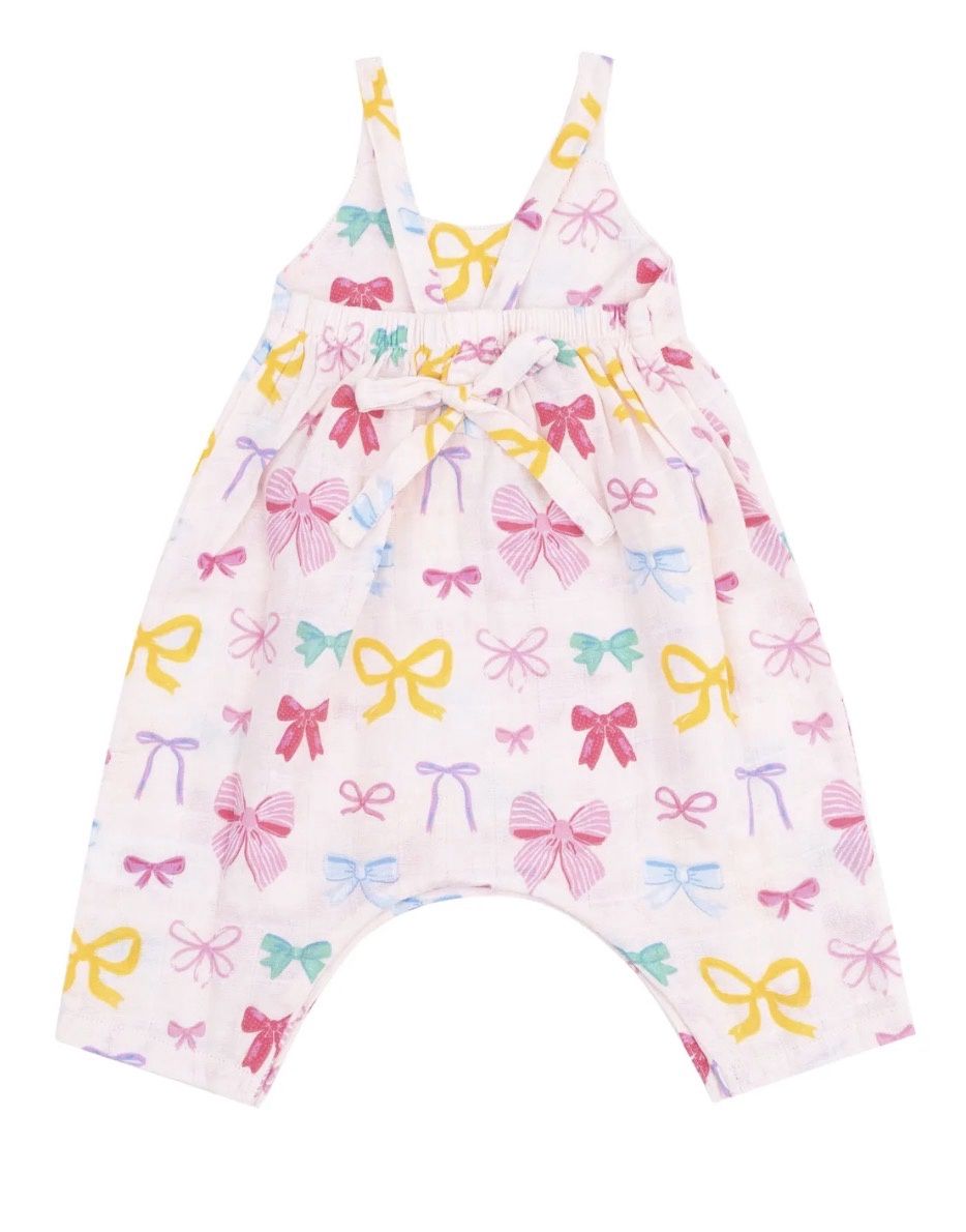 Colorful Bows Tie Back Romper