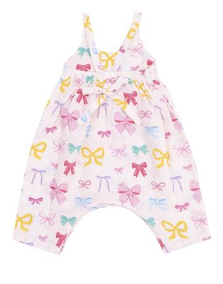 Colorful Bows Tie Back Romper