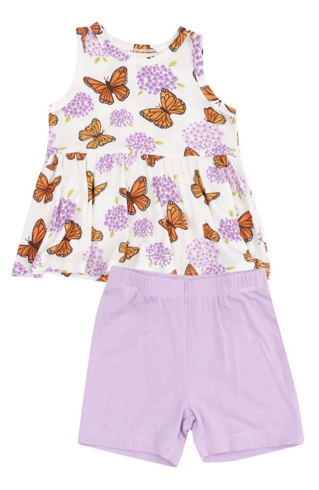 Monarch Butterflies &amp; Milkwee Tank Top &amp; Bike Short Set