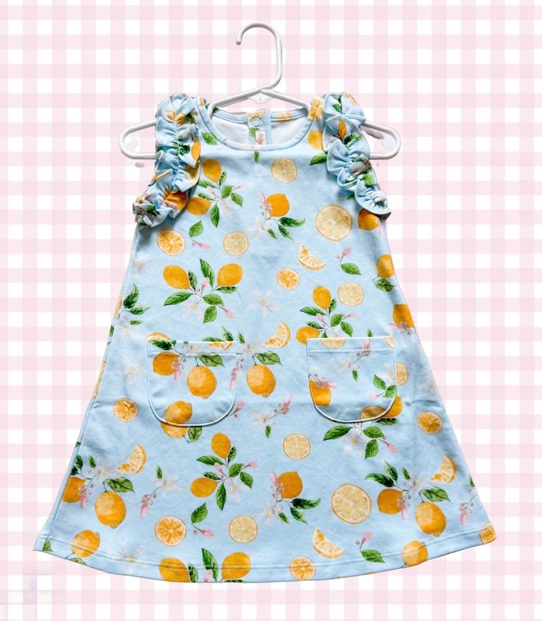 Lemonade - Blue Toddler Dress W/Ruffle DRE22131