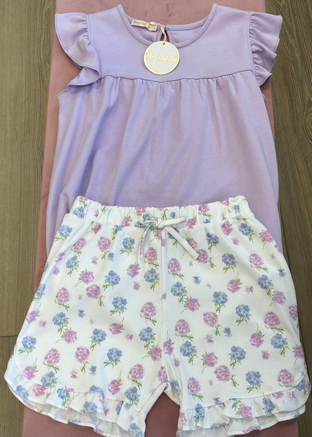 Lilac Hydrangeas Tee and Short Set SET34132