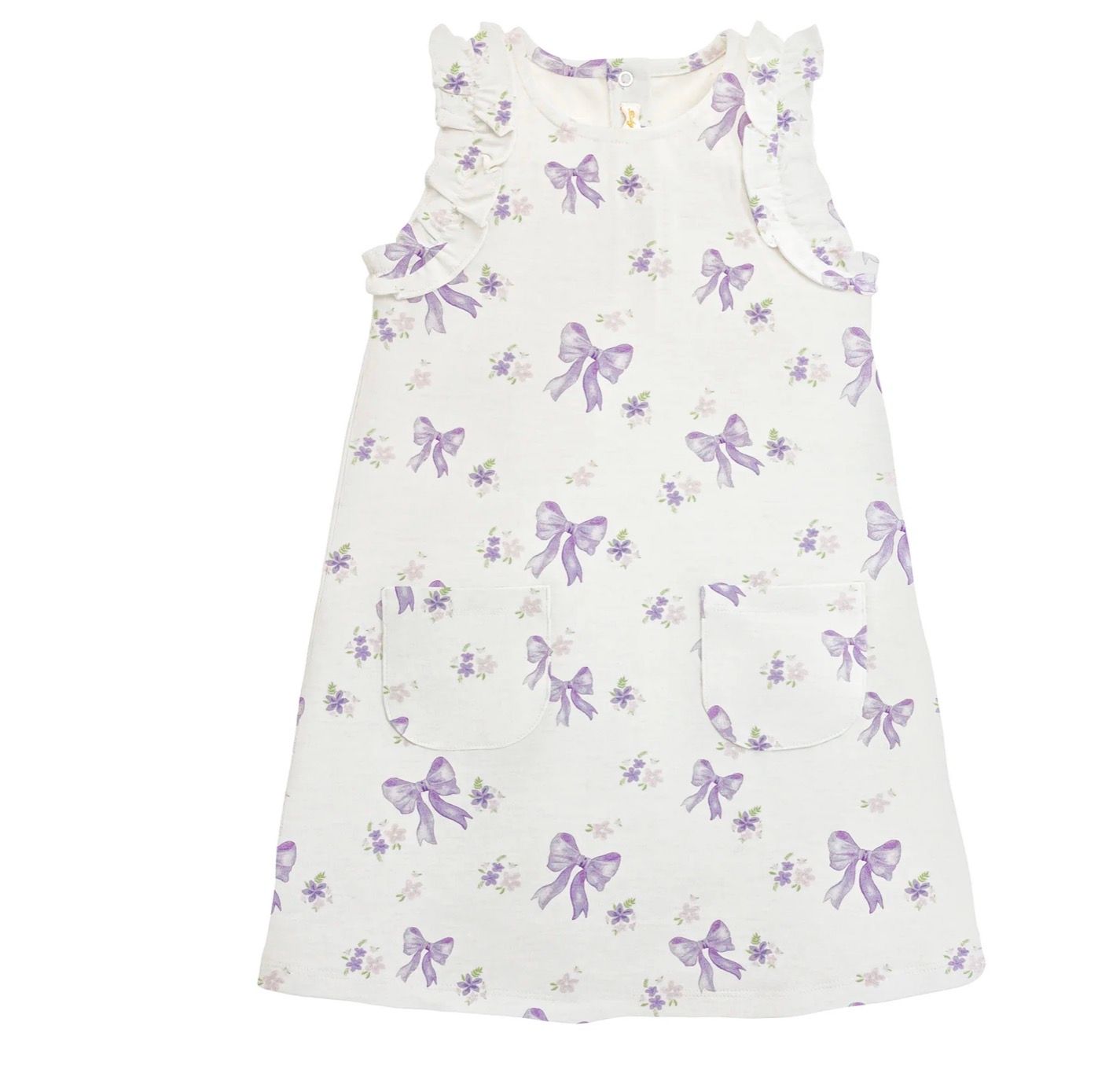Lavender Bows Toddler Dress W/ Ruffle