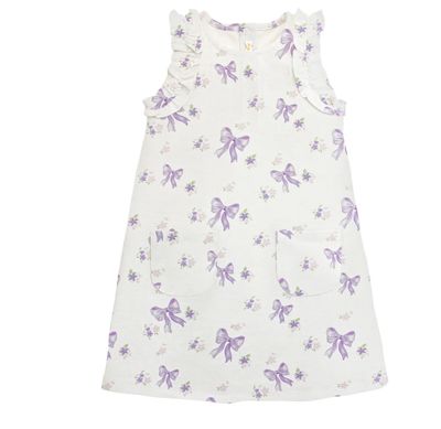 Lavender Bows Toddler Dress W/ Ruffle