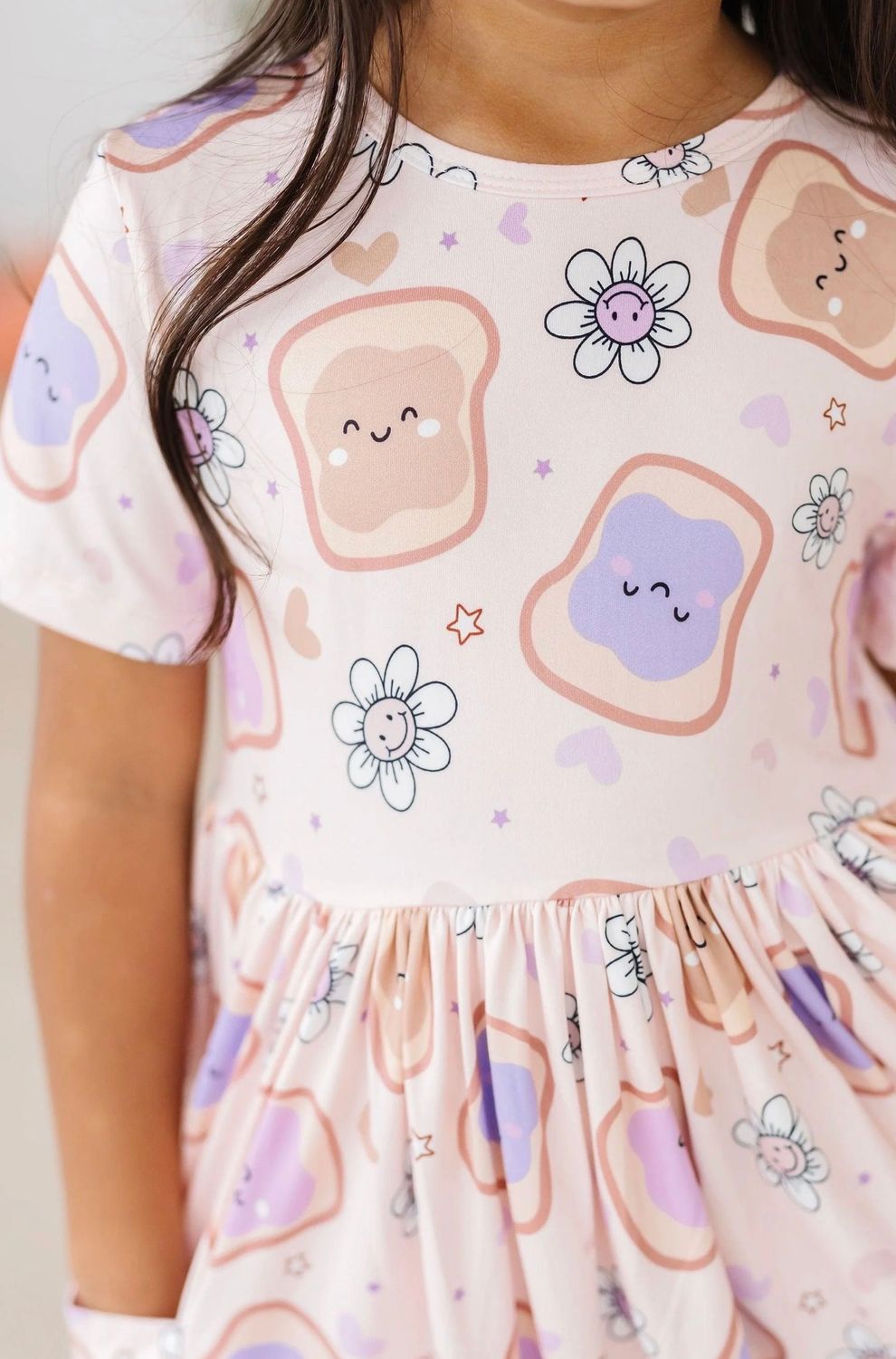 Peanut Butter Jelly Time S/S Pocket Twirl Dress