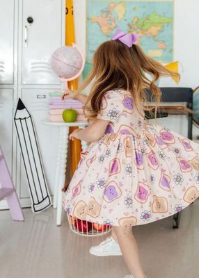 Peanut Butter Jelly Time S/S Pocket Twirl Dress