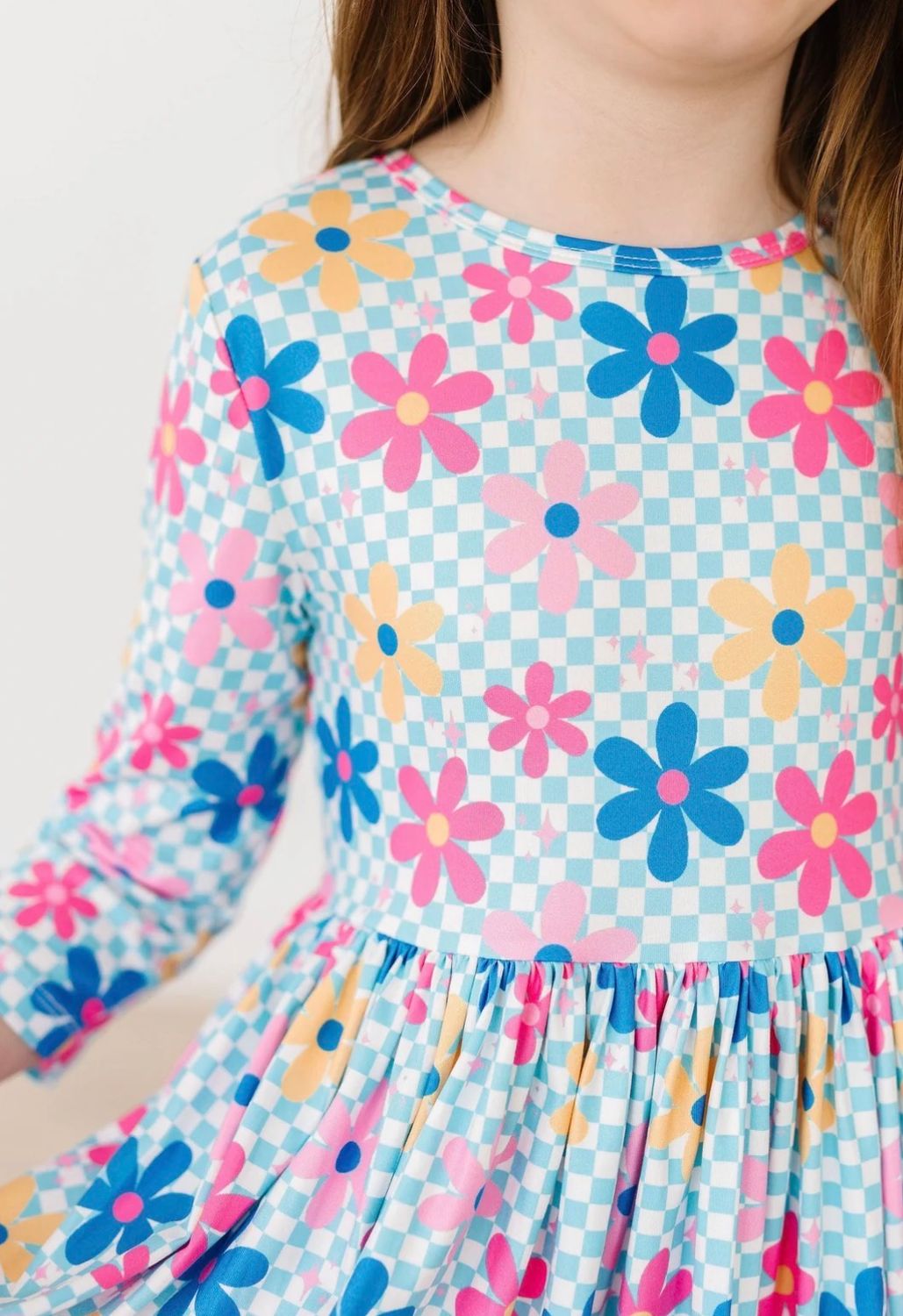 Crazy Daisy 3/4 Sleeve Pocket Twirl Dress