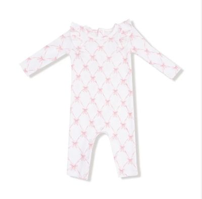 Ribbon Bow Trellis L/S Ruffle Romper