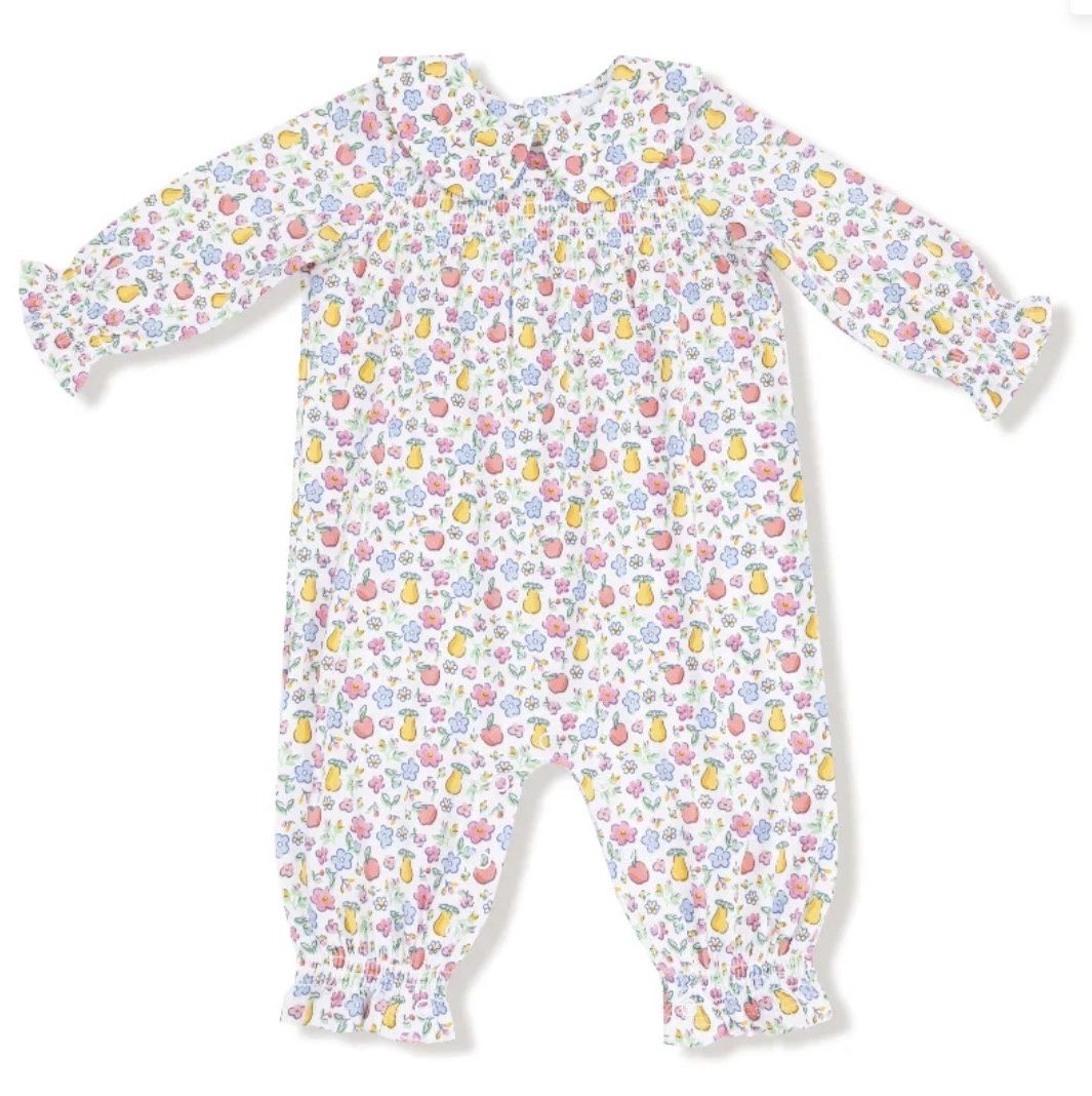 Fall Fruit Floral Smocked L/S Romper