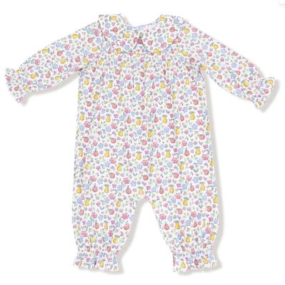 Fall Fruit Floral Smocked L/S Romper