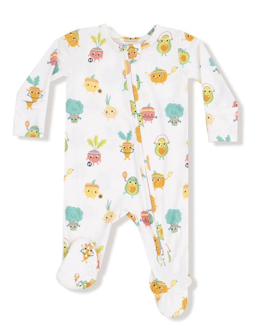 Crunch Munch Veggie Sports 2 Way Zipper Footie