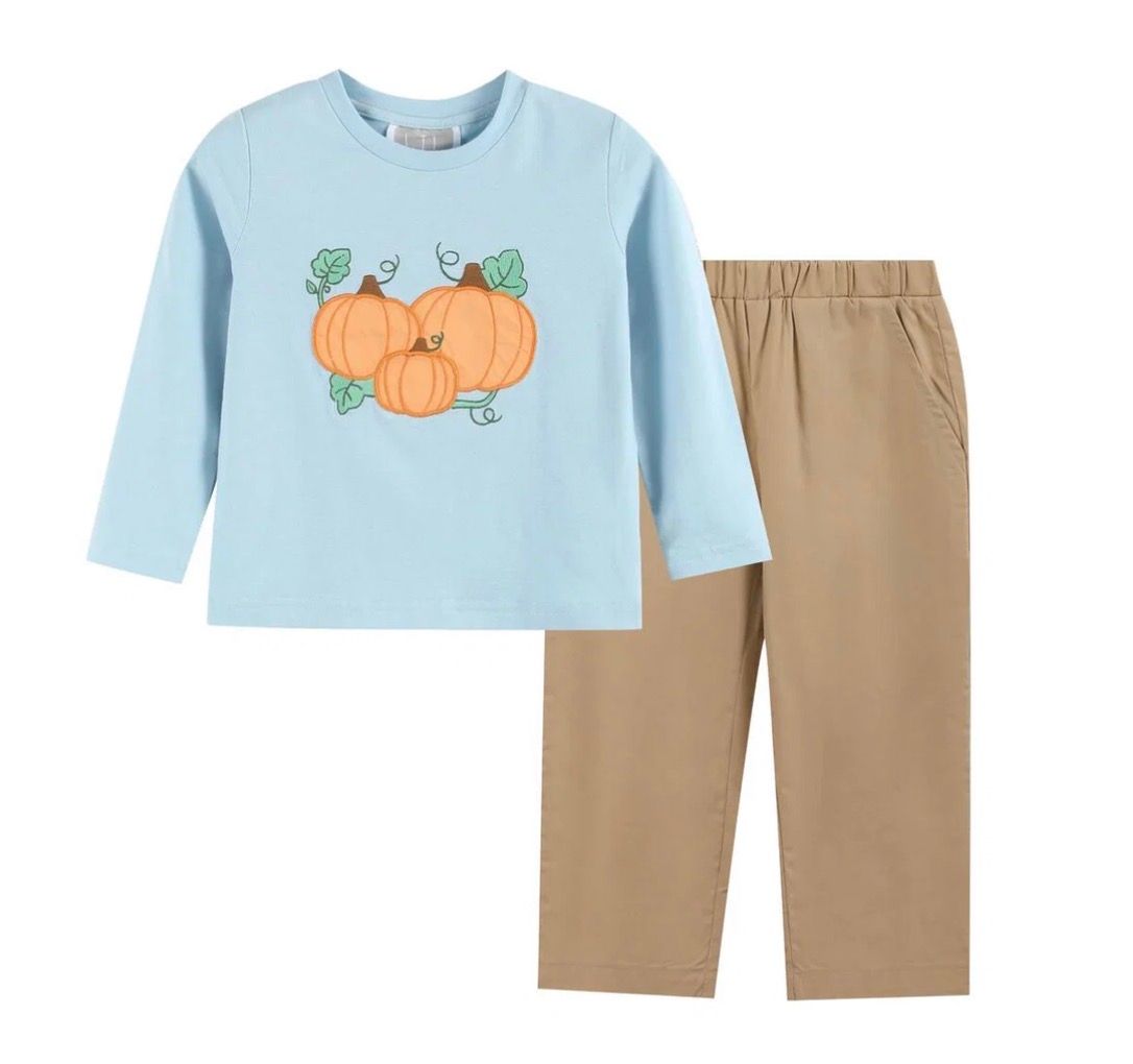 Blue Pumpkin Shirt and Brown Pant Set