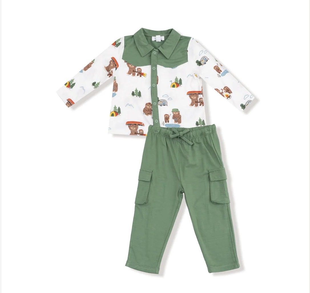 Bigfoot Camping Cowboy Buttondown and Pant Set