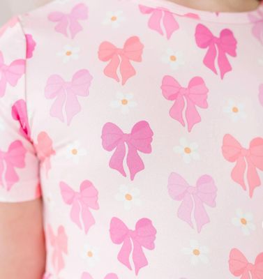 Pink rose Bow Twirl Dress