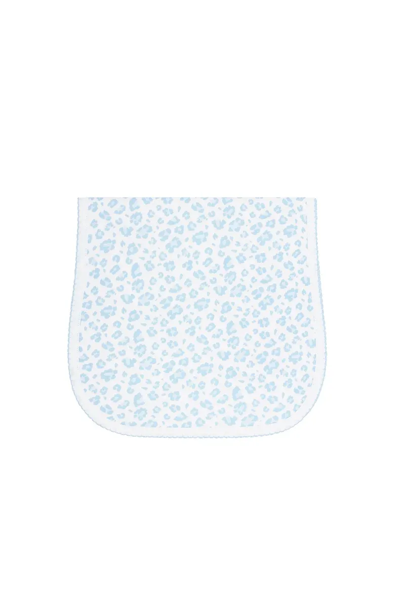 Blue cheetah Print Burp Cloth