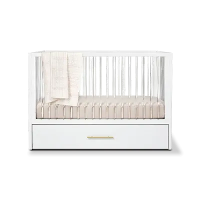 HushCrib 3-in-1 Convertible Crib with Trundle / Acrylic