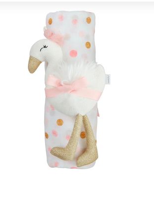 Dot Swaddle and Rattle