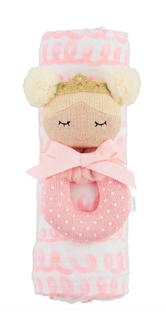 Swirl Swaddle and Rattle