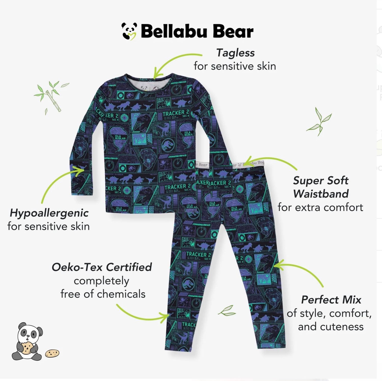 Jurassic Park Tracker Kids Bamboo Short Set